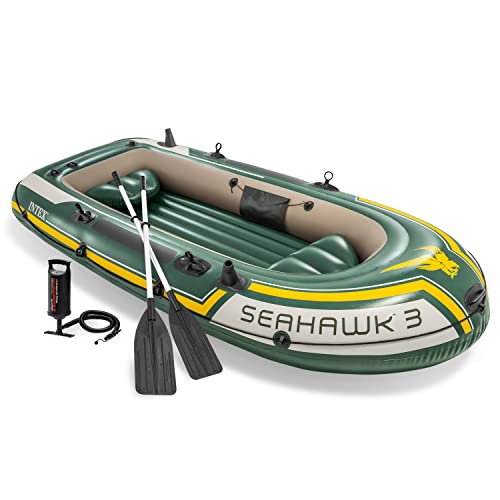Intex Seahawk 2 Inflatable Boat Set - 2 Person, Green, Fishing Accessories Included