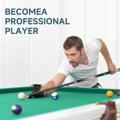 HomeSeason 21oz Carbon Fiber Pool Cue with Leather Bag & Extender - 58 Inch Professional Billiard Stick