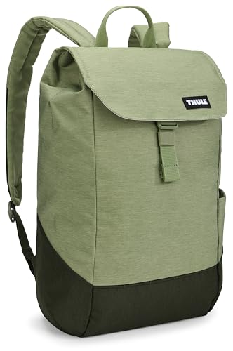 Thule Lithos 16L Green Backpack with Padded Laptop & Tablet Compartment - Quiet Green/Dark Green