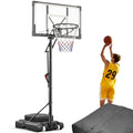 FirstAsk Black 44-Inch Portable Adjustable Basketball Hoop with 10FT Height & Large Backboard