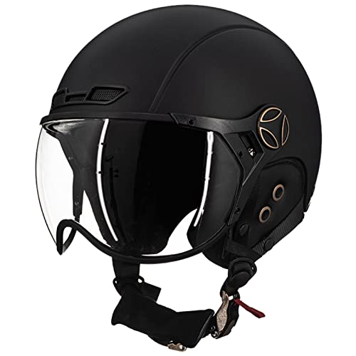 ILM Adult Bike Helmet with Removable Earmuffs & Visor - Matte Black Medium