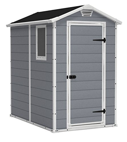 Keter Manor 4x6 Resin Outdoor Storage Shed - Weatherproof Garden & Patio Organizer