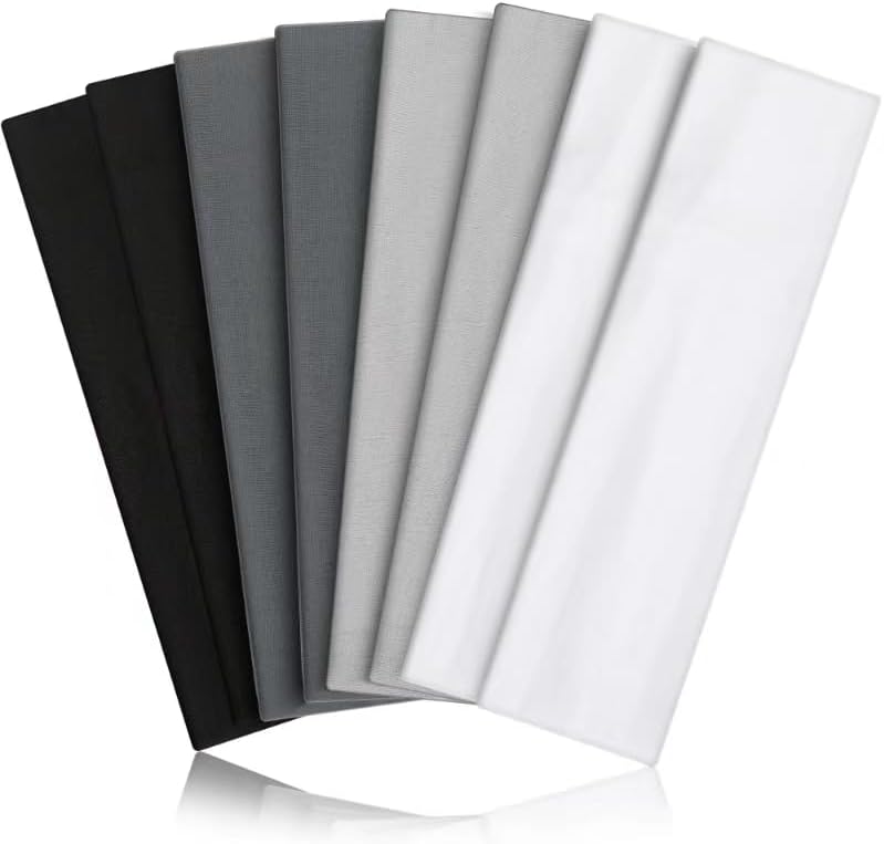 Skiennix 8PCS Non-Slip Sports Headbands - Elastic & Soft for Absorbing Sweat | Ideal for Workouts & Travel