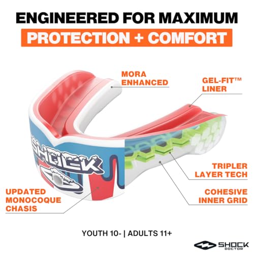 Shock Doctor Gel Max Power Flavor Mouth Guard - Icee Drip Youth & Adult Sports Protection