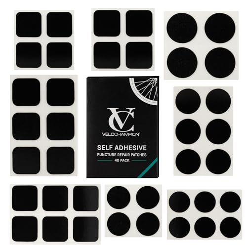 VeloChampion Self Adhesive Bike Tire Repair Kit 40 Patches with Levers