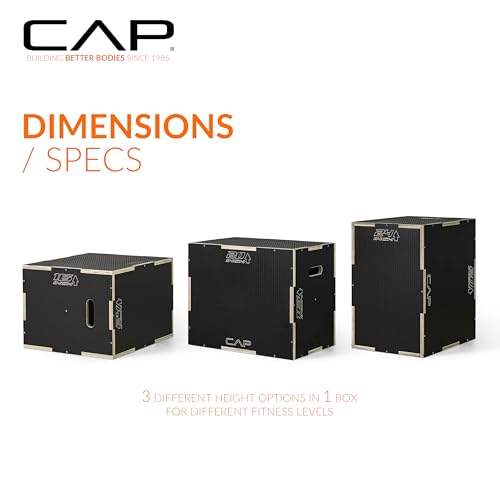 Non-Slip 24x20x16 Inch Plyometric Box - 3-in-1 Adjustable Height for Home Gym
