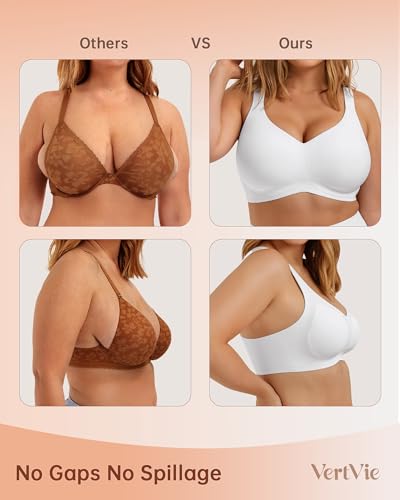Vertvie Wireless Seamless Jelly Bra Supportive Smoothing - White Medium