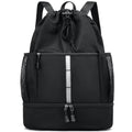 PinCute Drawstring Mesh Gym Backpack with Wet Pocket - Black