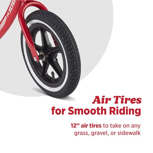 Kids Balance Bike with Air Tires - Red, Adjustable for Ages 1.5-5