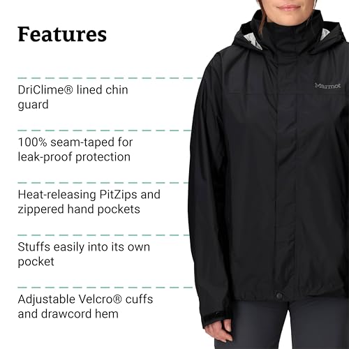 Marmot Women's Precip Eco Waterproof Rain Jacket - Large Black, Latest Collection
