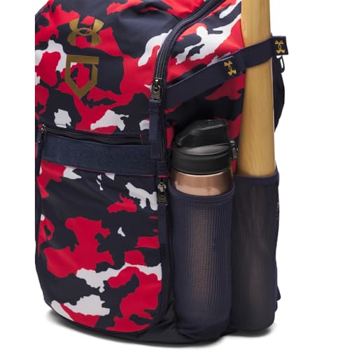 Unisex Baseball Backpack with Water-Resistant Tech - Midnight Navy / Metallic Gold, OSFA