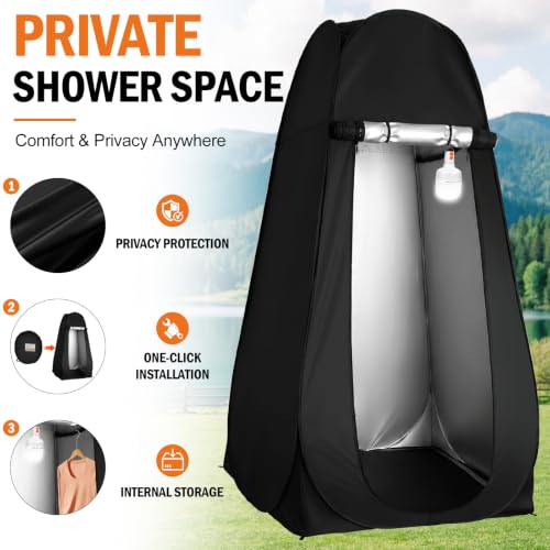 Portable Camping Shower Kit with Privacy Tent Heated Water Outdoor Shower
