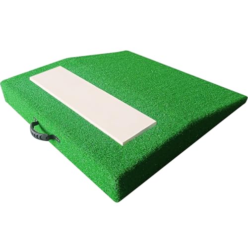 Portable Baseball Pitching Mound with Regulation Rubber & Carry Handle - 30x30x4 Inches