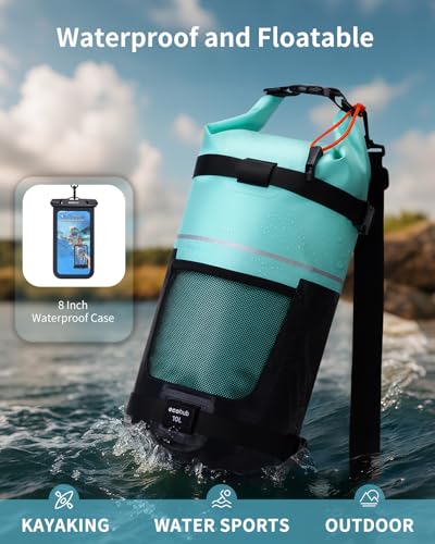 10L Waterproof Dry Bag for Kayaking & Travel - Green