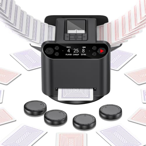 XPAW Black 2-in-1 Automatic Card Shuffler & Dealer for Poker & Casino Games