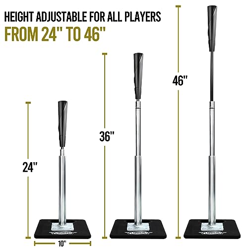 Adjustable Baseball Batting Tee for Training & Practice - Portable & Weather-Resistant