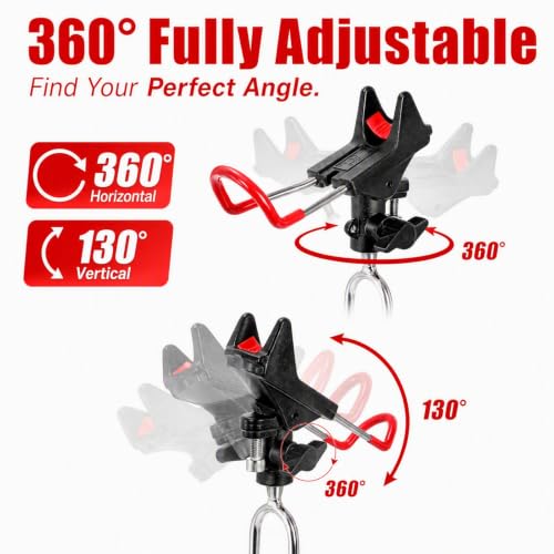 2 Pack Adjustable Fishing Rod Holders with 360° Rotation - Ground, Beach, Bank