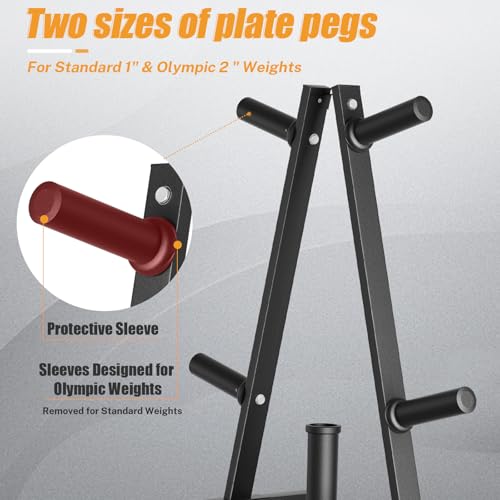 Heavy Duty Olympic Weight Plate Rack for Home Gym Storage