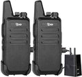 2 Pack Long Range Walkie Talkies with Rechargeable Batteries and Hands-Free - Rugged Two-Way Radios for Adults, School, Church