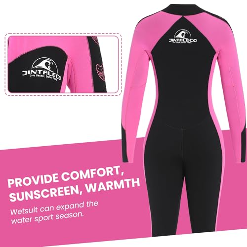Pink 4mm/3mm Wetsuit for Women - Neoprene Surfing & Water Sports Gear - Tall Size