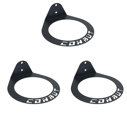 CONBUT Black Wall Mount Medicine Ball Rack for 14-Inch Exercise Balls - 3 Pack