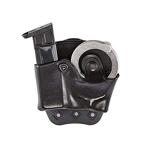 Aker Leather Handcuff & Double Stack Magazine Pouch - 17 9mm/.40 Black