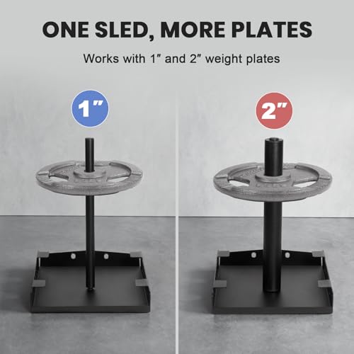 LIONSCOOL Black Pull Sled for Speed & Strength Training, Heavy Duty Steel Frame