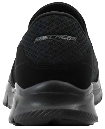 Men's Slip-On Sneakers with Memory Foam - Skechers Equalizer 10.5 Wide Black