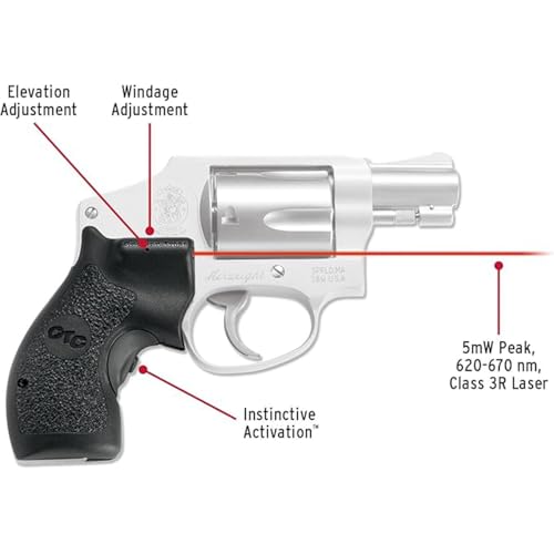Crimson Trace LG-105 Lasergrips for Smith & Wesson J-Frame Round Butt Revolvers Black
