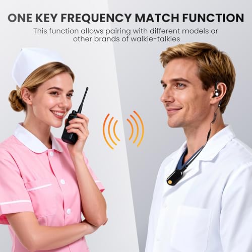 Mini Walkie Talkies 3-Pack, Compact Two-Way Radios with Ear Hooks