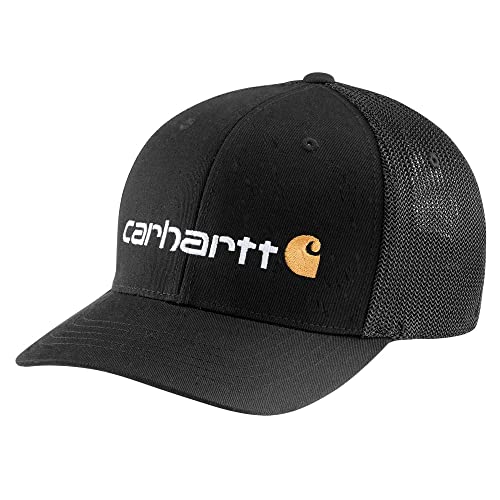 Carhartt Men's Rugged Flex Fitted Canvas Mesh Cap - Black, XL-XXL