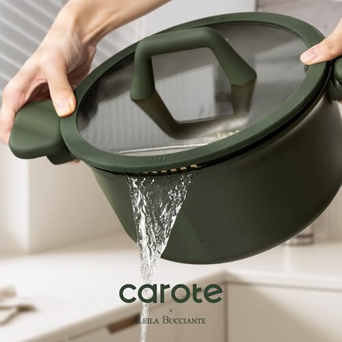 Green Nonstick 31-Piece Cookware Set with Titanium Coating & Lids - CAROTE