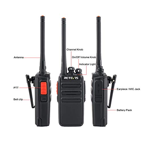 Retevis H-777S Two Way Radios Rechargeable, Walkie Talkies Long Range, 2 Way Radio, VOX Handsfree, Durable, for Worker Office Camping Hiking(4 Pack)