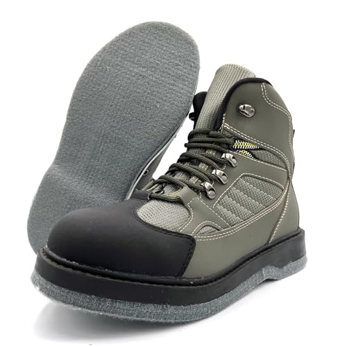 Pro Wading Boots for Fishing Men with Felt Bottom and Rustproof Eyelets – Fly Fishing Gear