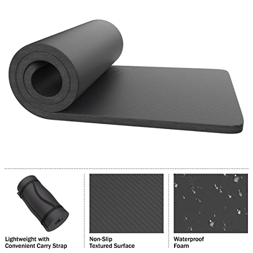Wakeman Outdoors 2-Pack Black Foam Sleeping Pads 0.75-Inch Thick Waterproof Camping Mats