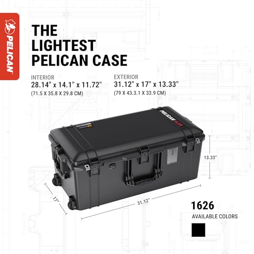 Pelican 1626 Air Waterproof Equipment Case No Foam Black - Heavy-Duty Protectio