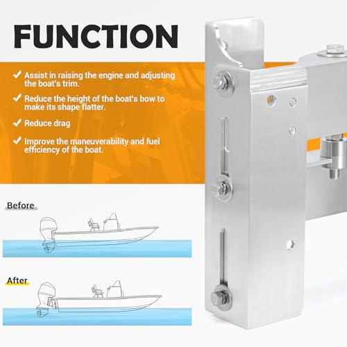 4-Inch Adjustable Outboard Jack Plate Setback for Boats Up to 225 HP - Manual Transom Mount