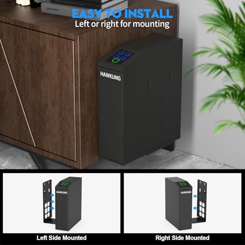Biometric Gun Safe for Handgun with Passcode Key - Nightstand Safe, Quick Access