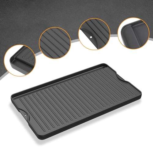 16" x 24" Reversible Cast Iron Cooking Griddle - Pre-Seasoned, Double-Sided, Camp & Kitchen Use - Variation of THIS Listing 16" x 24" x 1"