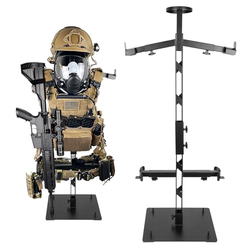 Pridefend Heavy Duty Steel Tactical Gear Stand - Holds Up to 100 lbs, Adjustable Display Rack for Police and Military Gear