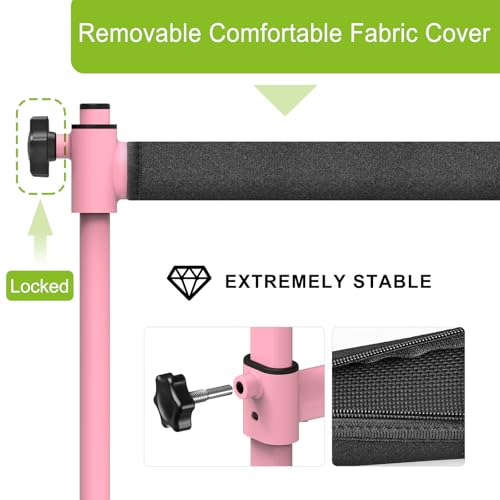 Pink 4ft Steel Freestanding Ballet Bar for Kids & Adults - Adjustable Dance & Yoga Support