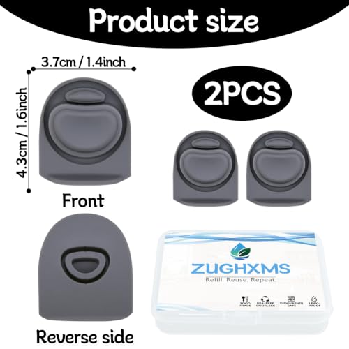 2-Pack Owala FreeSip Replacement Silicone Stoppers - Grey | Bottle Lid Gasket Seals
