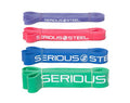 Serious Steel 41" Resistance Band Set with 4 Levels for Pull-Ups & Training