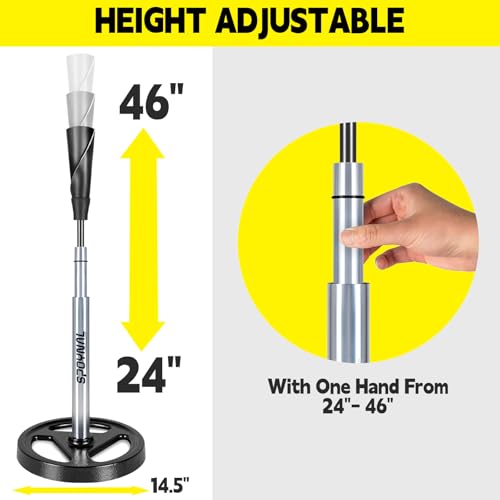 Adjustable Batting Tee for Baseball & Softball 24-46 Inches - Kids & Adults Training Equipment