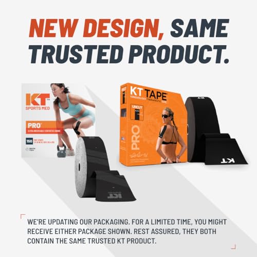 KT Tape PRO Synthetic Elastic Kinesiology Athletic Tape - 150 Precut Strips, Stealth Beige