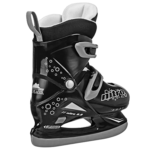 Lake Placid Boys Nitro 8.8 Adjustable Ice Skates Grey Small 11-13