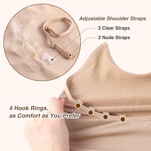 Medium Nude Seamless Ballet Leotard for Women with Clear Straps - Gymnastics & Dance Activewear