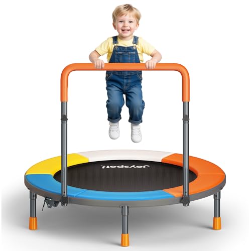 JOY SPOT! 36-Inch Foldable Toddler Trampoline with Adjustable Handle - Classic Edition