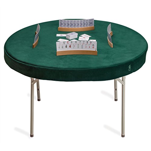 49-Inch Green Round Table Cover for Card Games, Mahjong, Board & Dice Games