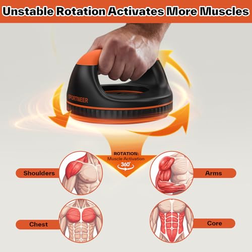 2-in-1 Rotating Push Up Bars with Detachable Handles, 440 lb Capacity